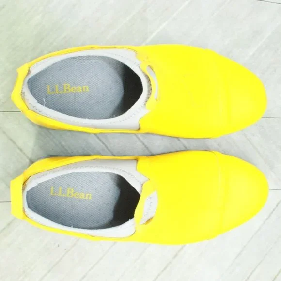 LL Bean Wellies Yellow Rubber Slip On Rugged Waterproof Rain Boots Size 8 M - Picture 7 of 9